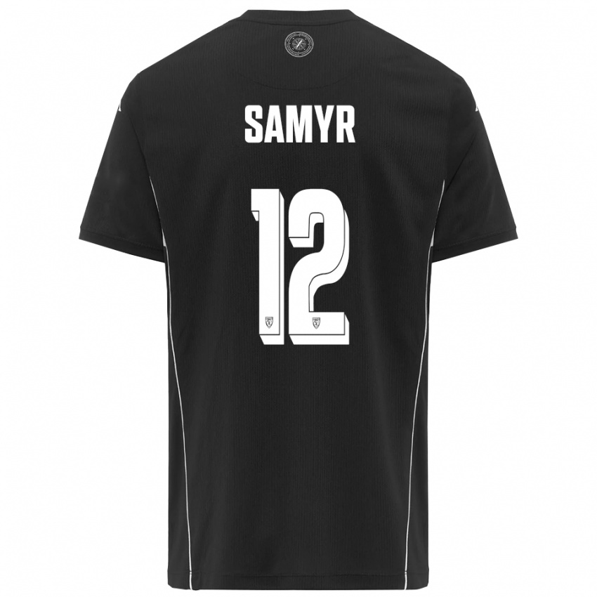 ילדים וואליד סמיר #12 שחור לבן הרחק ג'רזי 2025/26 חולצה קצרה