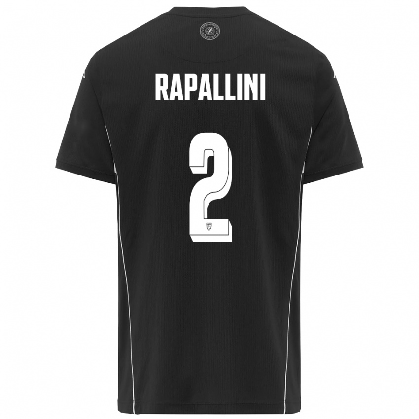 ילדים Andrea Rapallini #2 שחור לבן הרחק ג'רזי 2025/26 חולצה קצרה