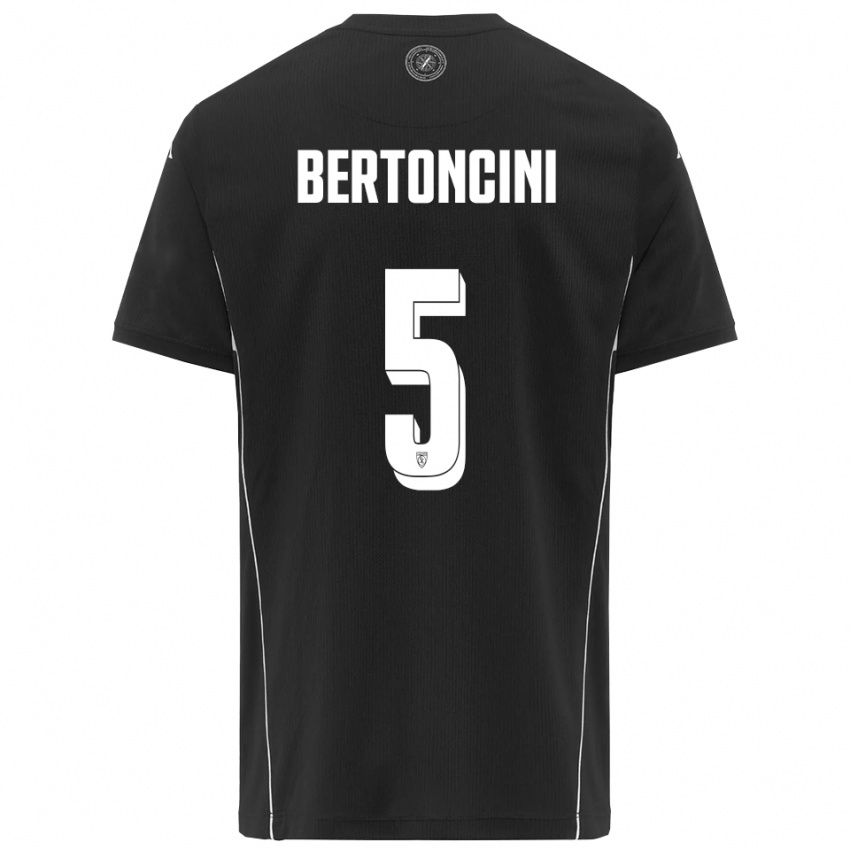 ילדים אנדראה ברטונצ׳יני #5 שחור לבן הרחק ג'רזי 2025/26 חולצה קצרה