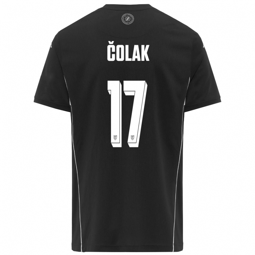 ילדים אנטוניו צ'ולאק #17 שחור לבן הרחק ג'רזי 2025/26 חולצה קצרה