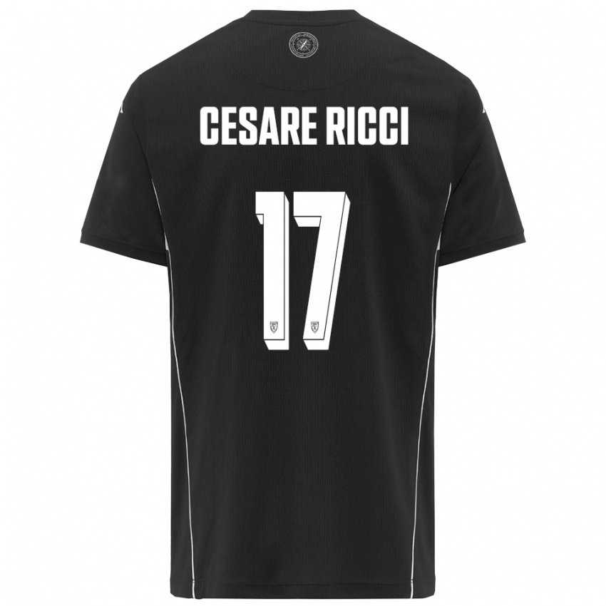 ילדים אליה סזאר ריצ׳י #17 שחור לבן הרחק ג'רזי 2025/26 חולצה קצרה