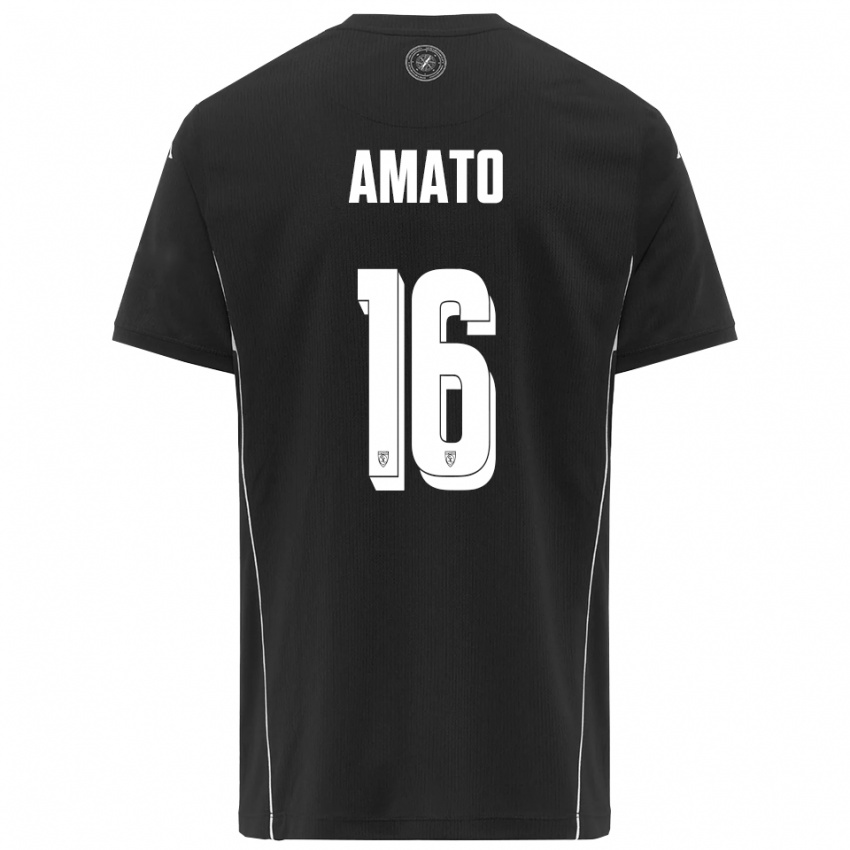 ילדים Salvatore Amato #16 שחור לבן הרחק ג'רזי 2025/26 חולצה קצרה