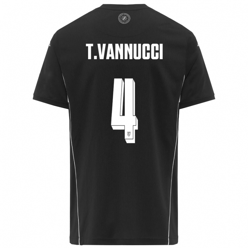 ילדים טומאסו ואנוקי #4 שחור לבן הרחק ג'רזי 2025/26 חולצה קצרה