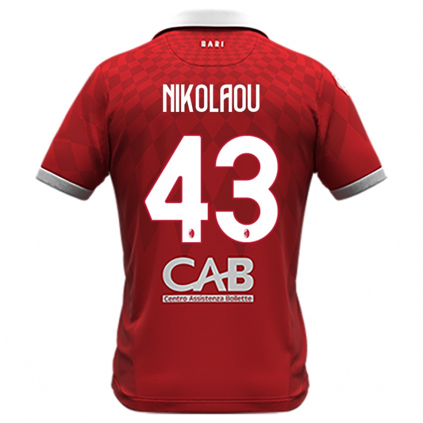ילדים ימיטריס ניקולאו #43 אדום לבן הרחק ג'רזי 2025/26 חולצה קצרה