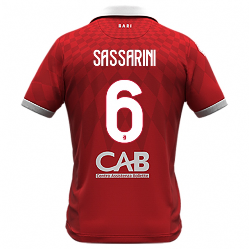 ילדים לוקה ססריני #6 אדום לבן הרחק ג'רזי 2025/26 חולצה קצרה