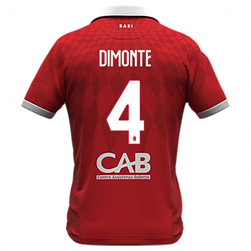 ילדים Paolo Dimonte #4 אדום לבן הרחק ג'רזי 2025/26 חולצה קצרה