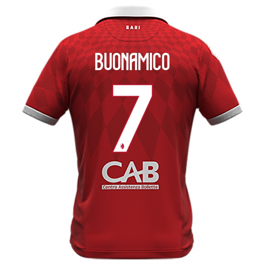 ילדים אלסנדרו בונאמיקו #7 אדום לבן הרחק ג'רזי 2025/26 חולצה קצרה