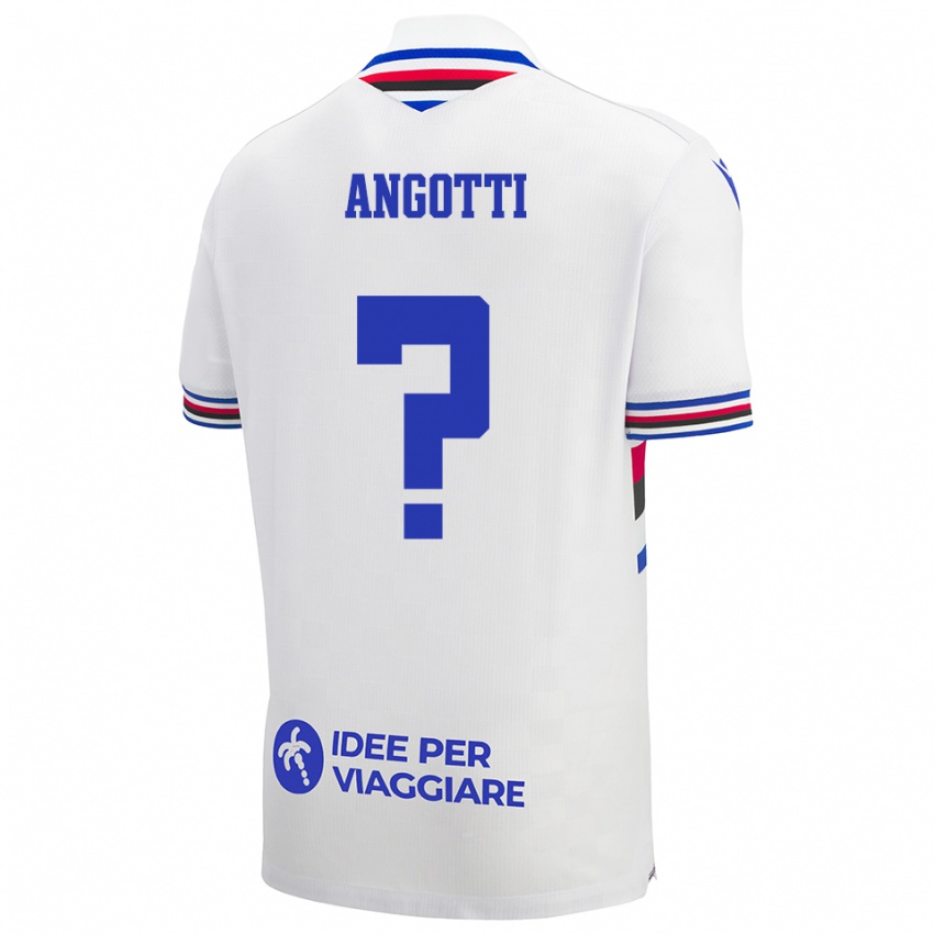 ילדים Mattia Angotti #0 לבן כחול אדום הרחק ג'רזי 2025/26 חולצה קצרה