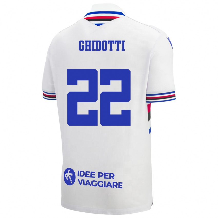 ילדים סימונה גידוטי #22 לבן כחול אדום הרחק ג'רזי 2025/26 חולצה קצרה