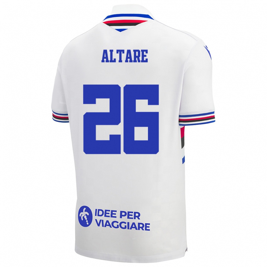 ילדים Giorgio Altare #26 לבן כחול אדום הרחק ג'רזי 2025/26 חולצה קצרה