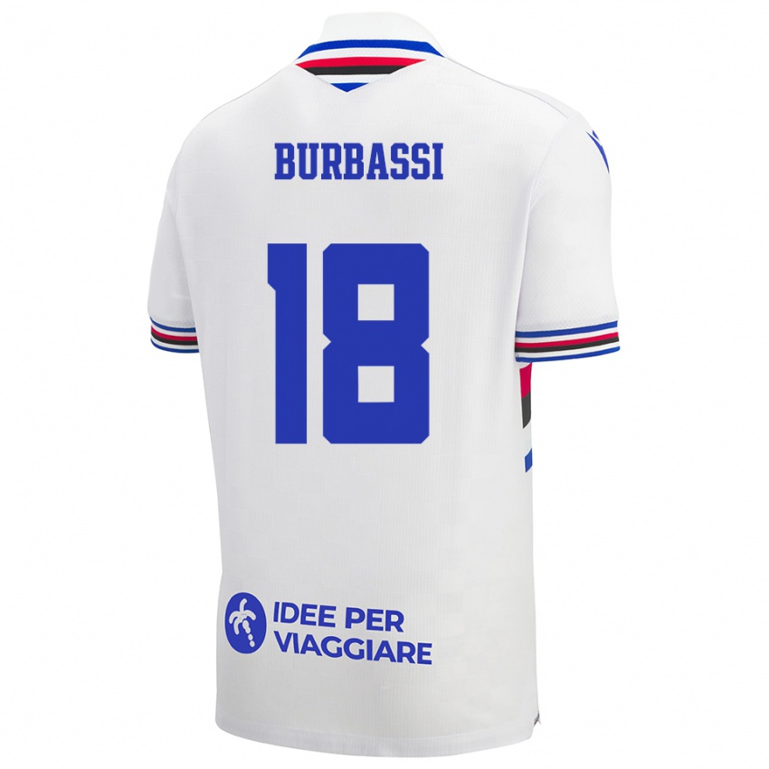 ילדים Giada Burbassi #18 לבן כחול אדום הרחק ג'רזי 2025/26 חולצה קצרה