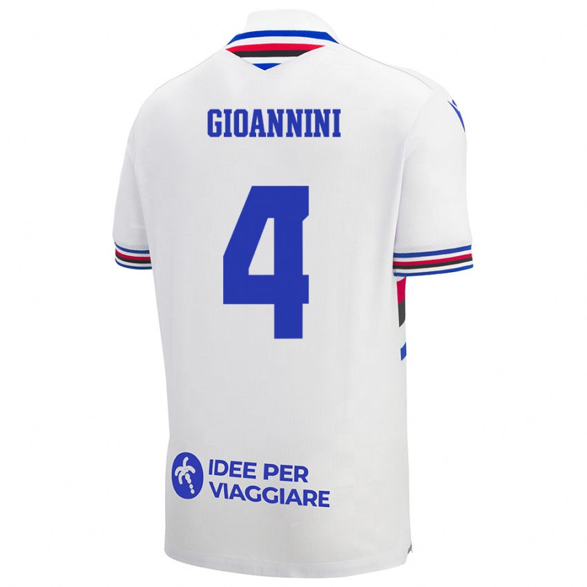 ילדים מטאו ג׳יואניני #4 לבן כחול אדום הרחק ג'רזי 2025/26 חולצה קצרה