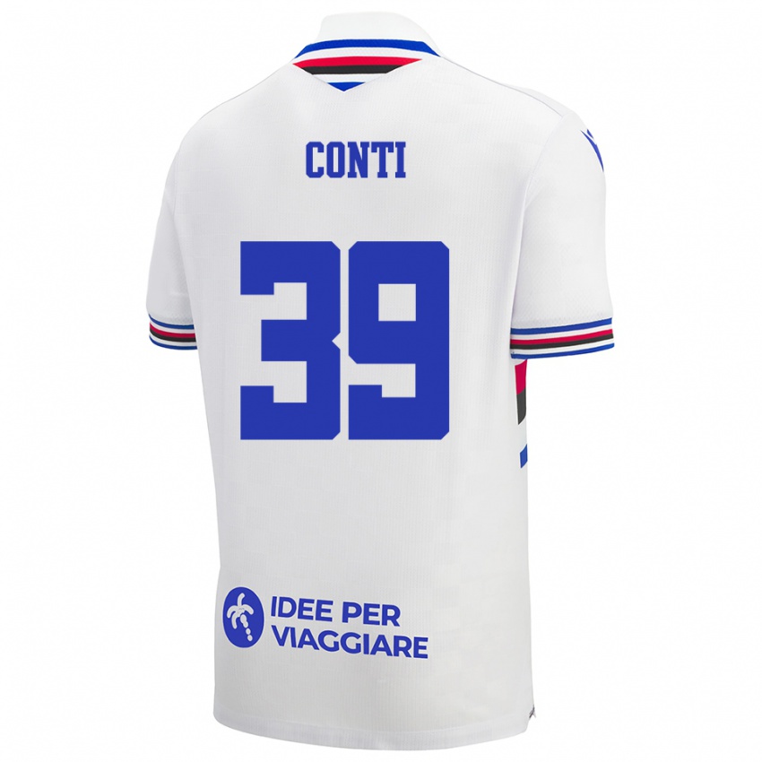 ילדים פרנצ'סקו קונטי #39 לבן כחול אדום הרחק ג'רזי 2025/26 חולצה קצרה