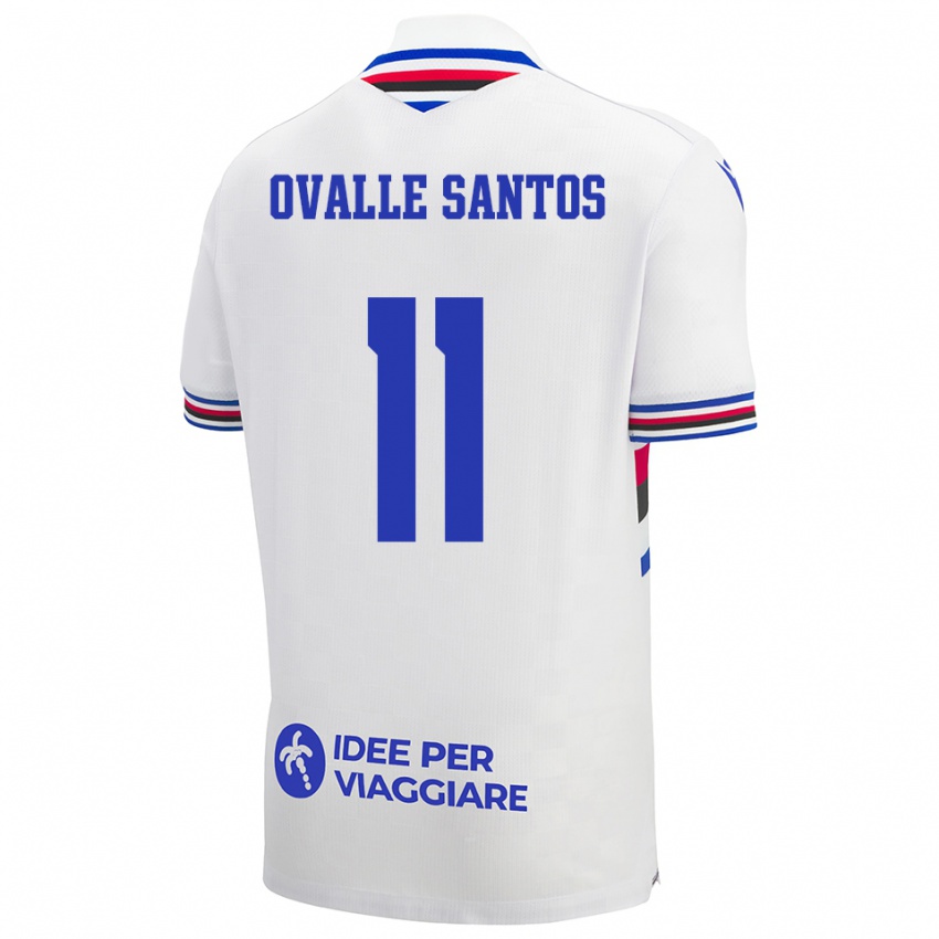 ילדים אלסנדרו אובאל סנטוס #11 לבן כחול אדום הרחק ג'רזי 2025/26 חולצה קצרה