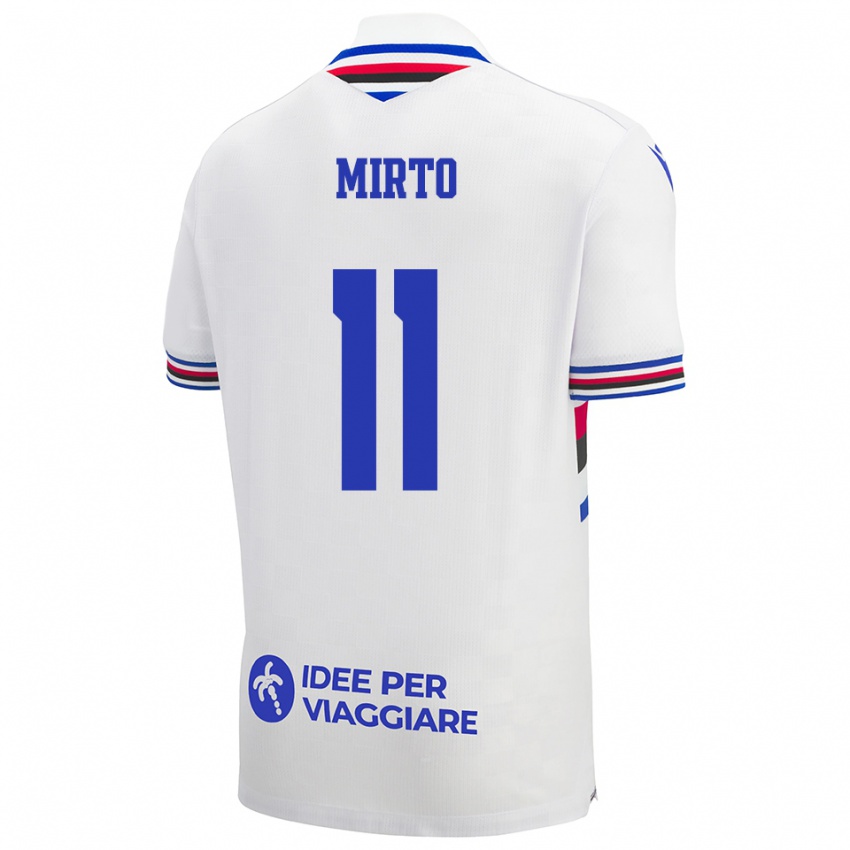 ילדים Giovanni Mirto #11 לבן כחול אדום הרחק ג'רזי 2025/26 חולצה קצרה