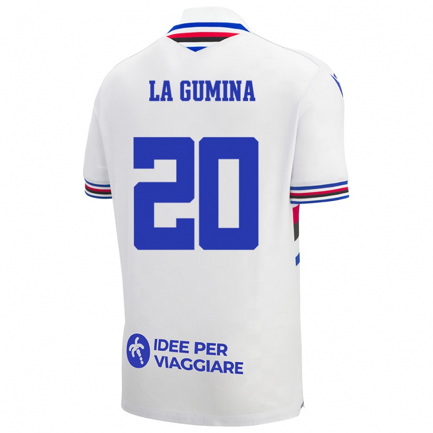 ילדים אנטונינו לה גומינה #20 לבן כחול אדום הרחק ג'רזי 2025/26 חולצה קצרה