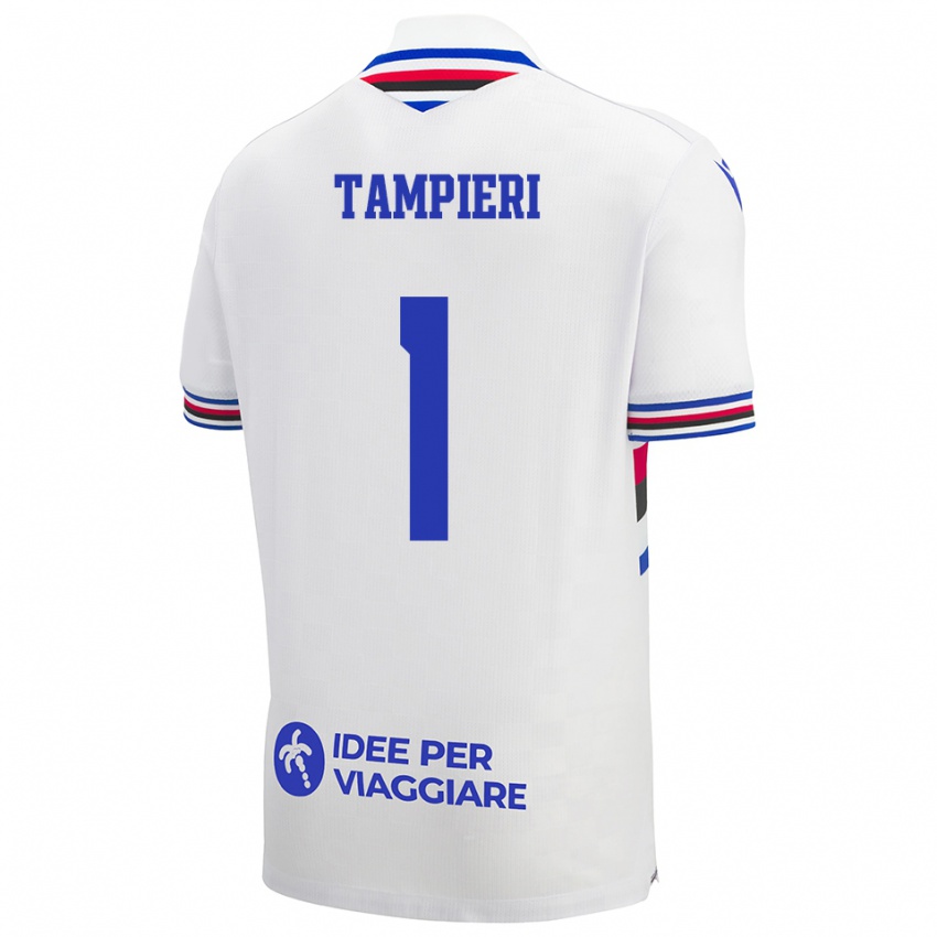 ילדים אמנדה טמפיירי #1 לבן כחול אדום הרחק ג'רזי 2025/26 חולצה קצרה