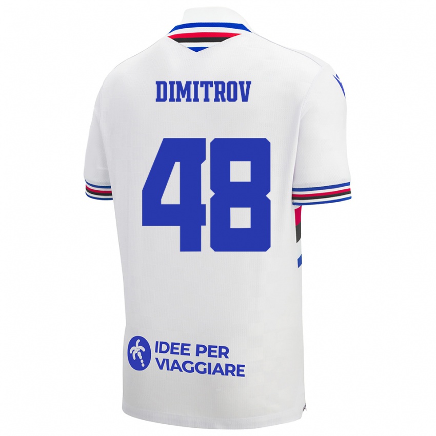 ילדים Martin Dimitrov #48 לבן כחול אדום הרחק ג'רזי 2025/26 חולצה קצרה