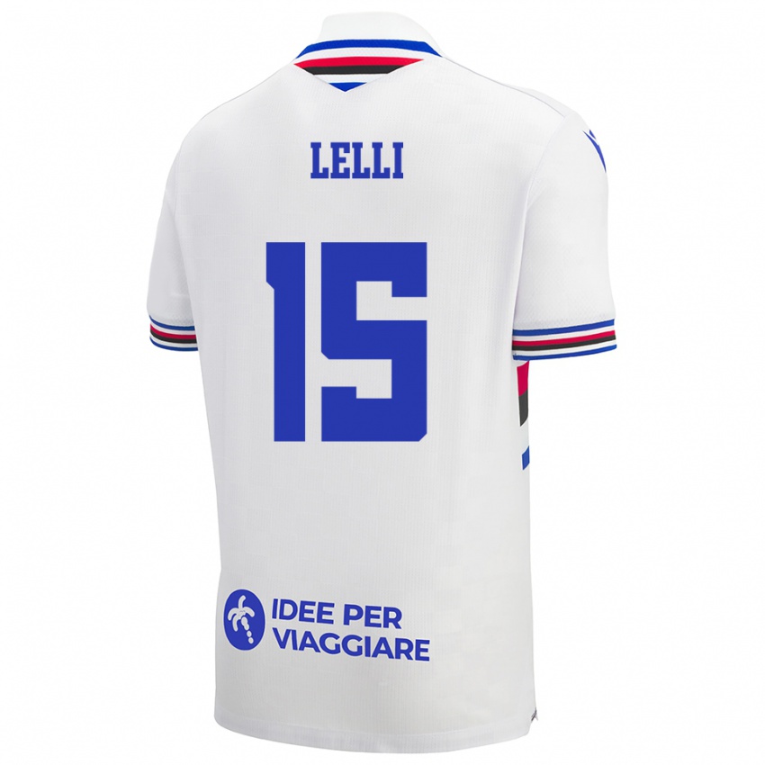 ילדים Gabriele Lelli #15 לבן כחול אדום הרחק ג'רזי 2025/26 חולצה קצרה