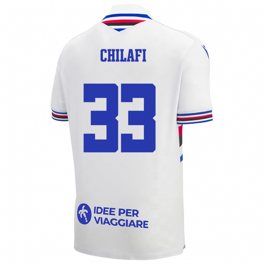 ילדים Ardijan Chilafi #33 לבן כחול אדום הרחק ג'רזי 2025/26 חולצה קצרה