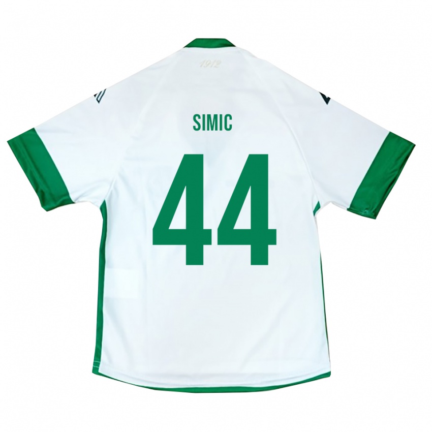 ילדים לורנצו שימיץ' #44 לבן ירוק כחול הרחק ג'רזי 2025/26 חולצה קצרה