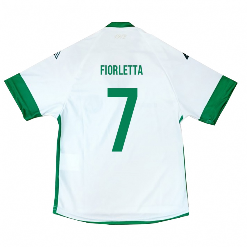 ילדים Gianmarco Fiorletta #7 לבן ירוק כחול הרחק ג'רזי 2025/26 חולצה קצרה