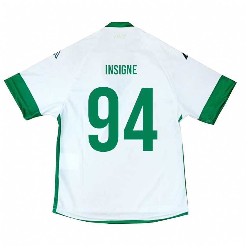 ילדים רוברטו אינסינייה #94 לבן ירוק כחול הרחק ג'רזי 2025/26 חולצה קצרה
