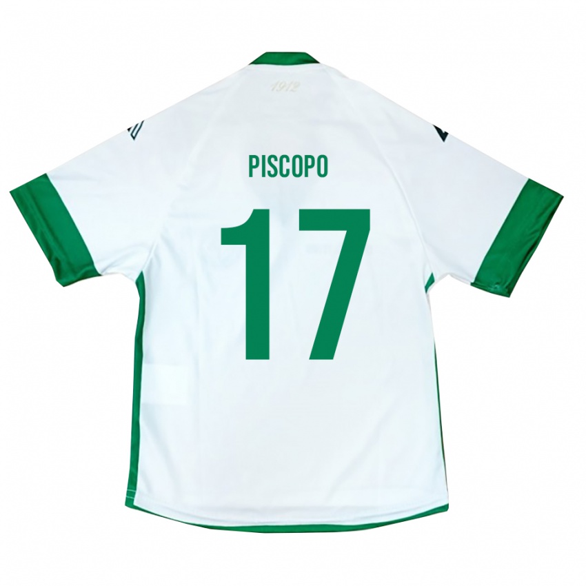 ילדים Francesco Piscopo #17 לבן ירוק כחול הרחק ג'רזי 2025/26 חולצה קצרה