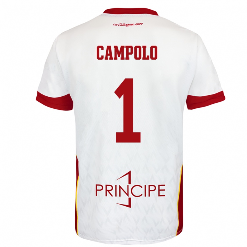 ילדים Alessandro Campolo #1 לבן אדום הרחק ג'רזי 2025/26 חולצה קצרה