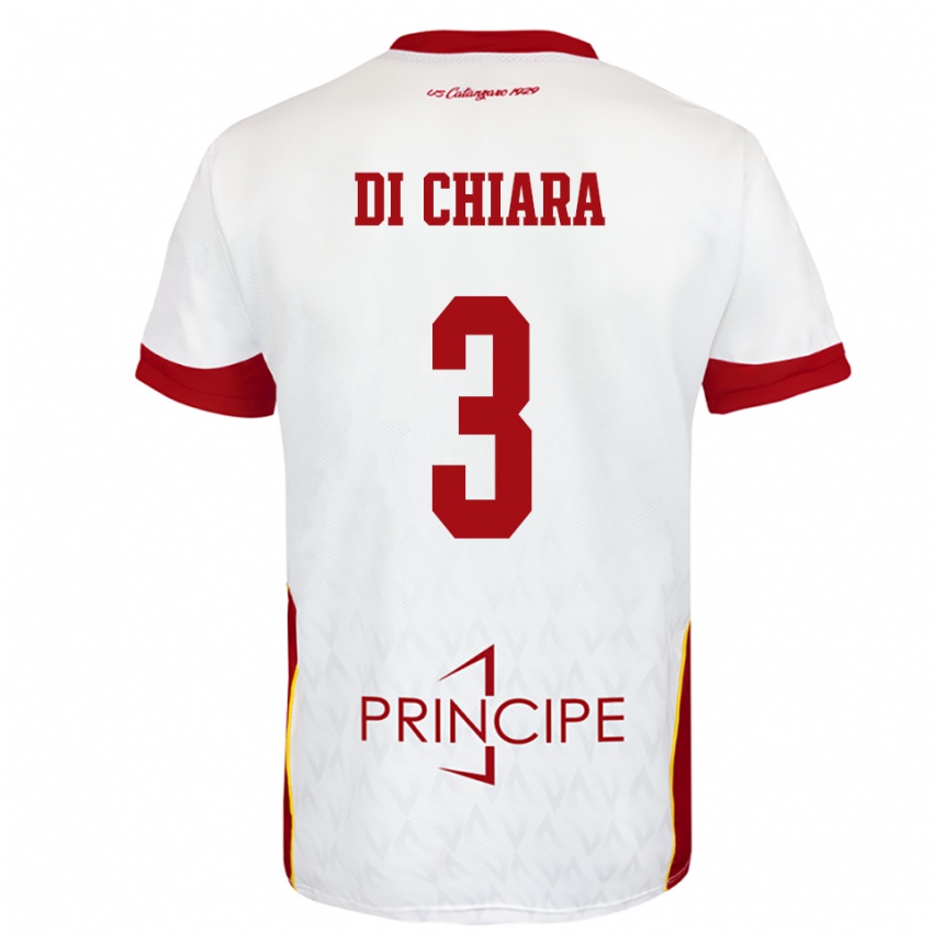 ילדים ג'אנלוקה די קיארה #3 לבן אדום הרחק ג'רזי 2025/26 חולצה קצרה