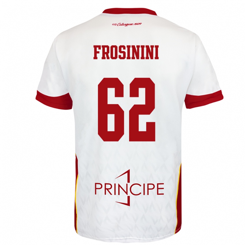 ילדים Ruggero Frosinini #62 לבן אדום הרחק ג'רזי 2025/26 חולצה קצרה