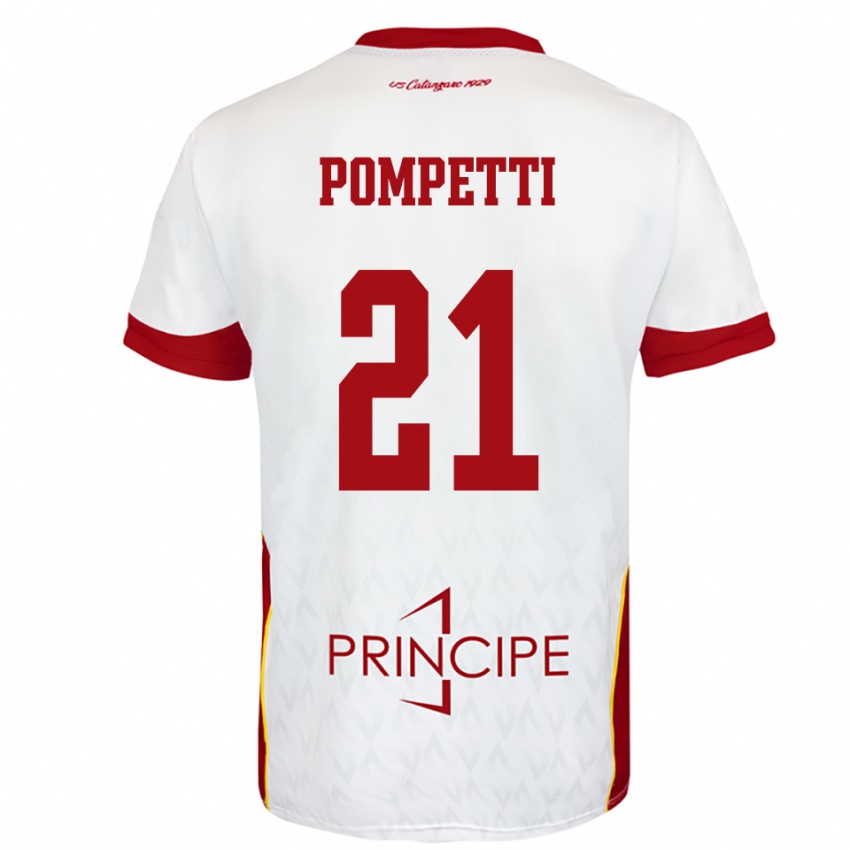 ילדים מרקו פומפטי #21 לבן אדום הרחק ג'רזי 2025/26 חולצה קצרה