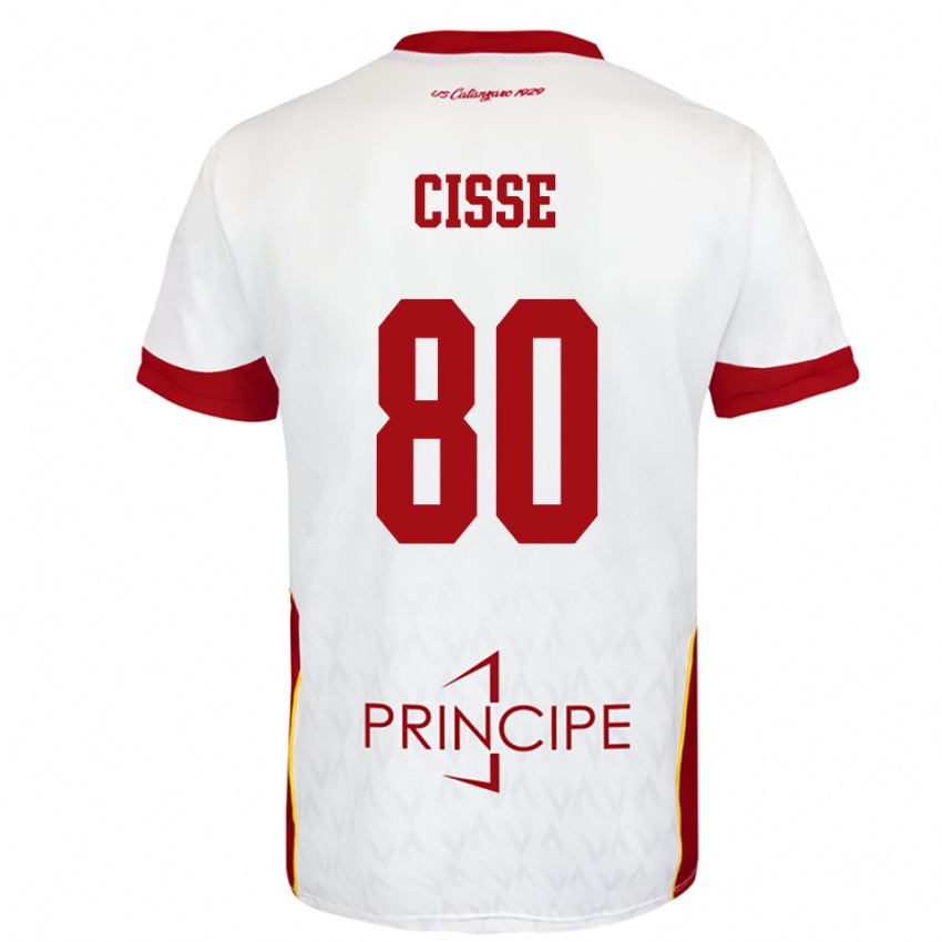 ילדים אלפאדג'ו סיסה #80 לבן אדום הרחק ג'רזי 2025/26 חולצה קצרה