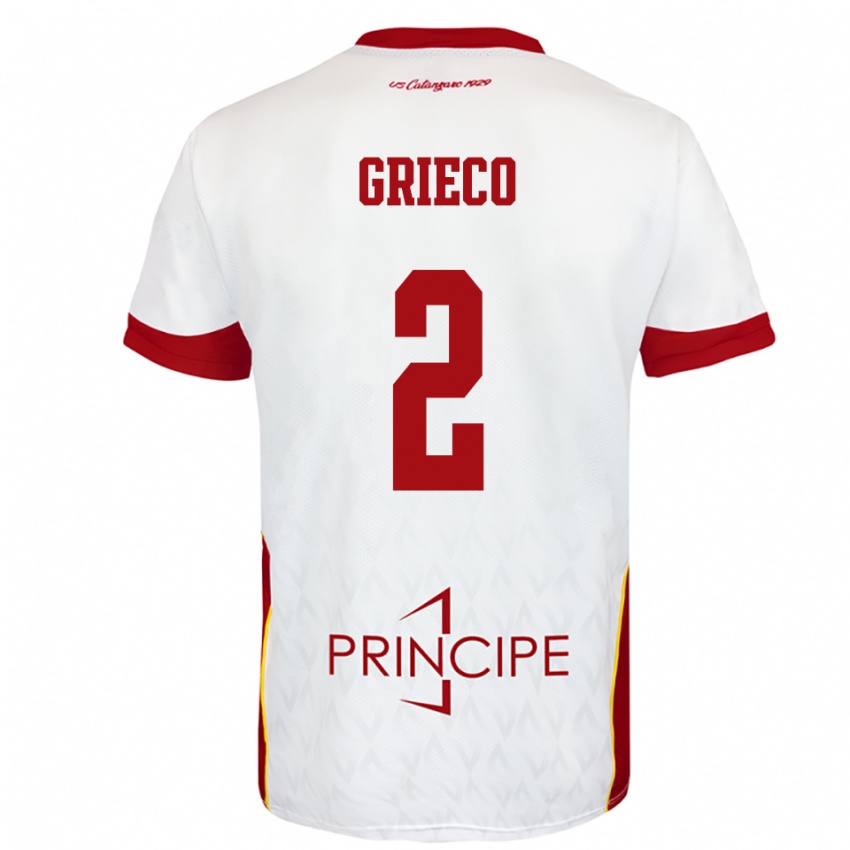 ילדים Salvatore Grieco #2 לבן אדום הרחק ג'רזי 2025/26 חולצה קצרה