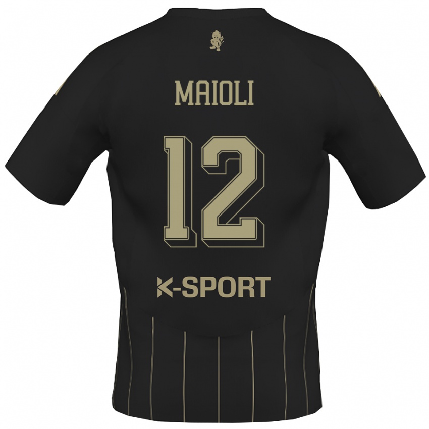 ילדים פרנצ'סקו מאיולי #12 אפור לבן הרחק ג'רזי 2025/26 חולצה קצרה