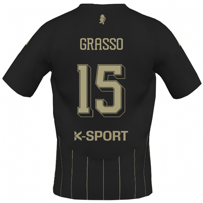 ילדים Agostino Grasso #15 אפור לבן הרחק ג'רזי 2025/26 חולצה קצרה