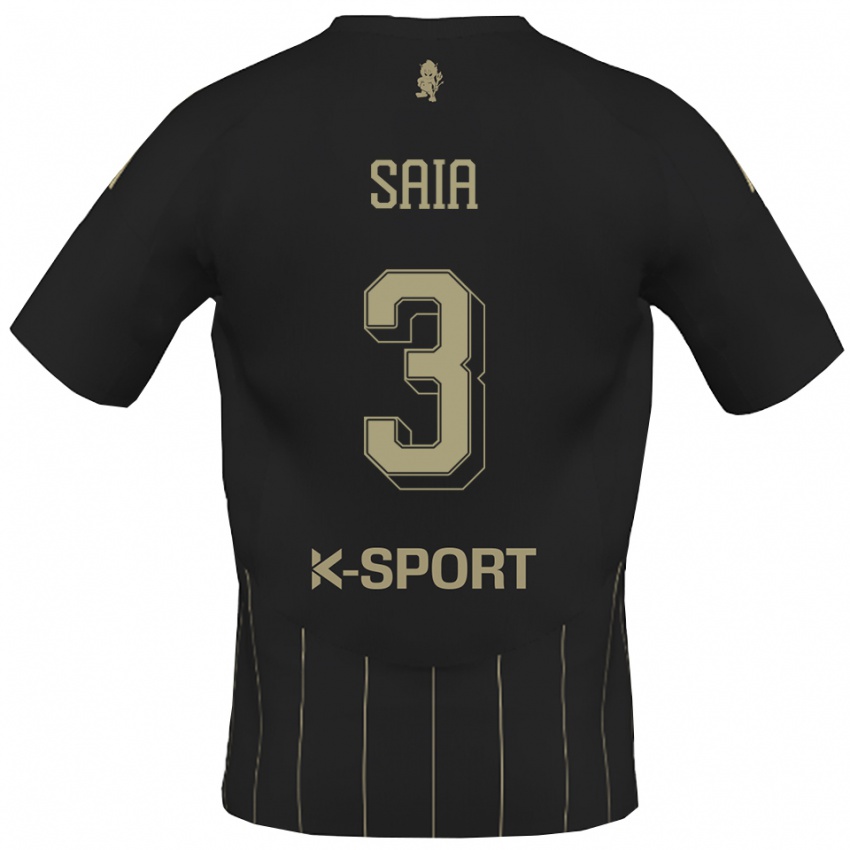 ילדים Chris Saia #3 אפור לבן הרחק ג'רזי 2025/26 חולצה קצרה