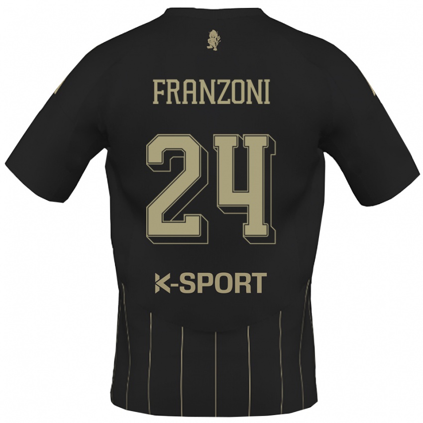 ילדים אנדראה פרנזוני #24 אפור לבן הרחק ג'רזי 2025/26 חולצה קצרה