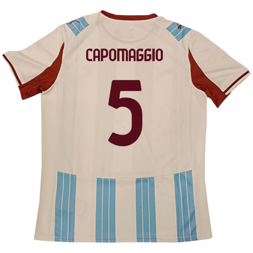 ילדים Galo Capomaggio #5 תכלת לבן הרחק ג'רזי 2025/26 חולצה קצרה