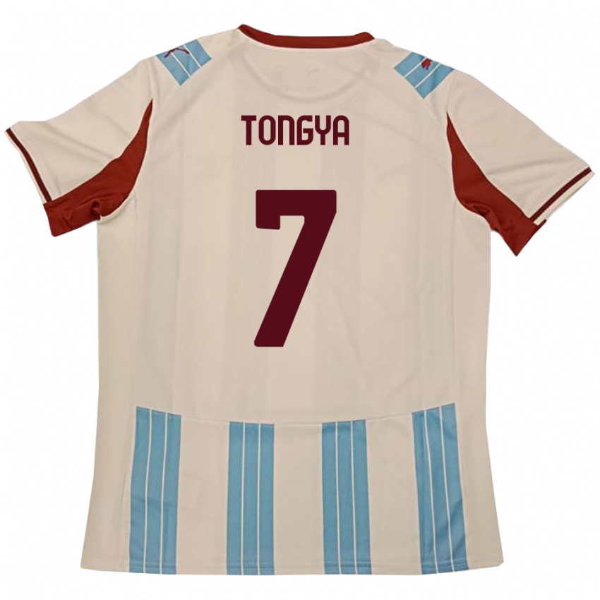 ילדים פרנקו טונגיה #7 תכלת לבן הרחק ג'רזי 2025/26 חולצה קצרה