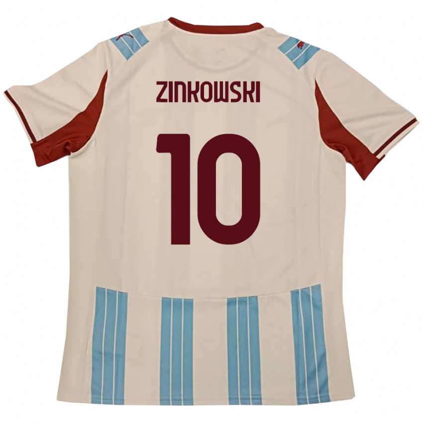 ילדים Igor Zinkowski #10 תכלת לבן הרחק ג'רזי 2025/26 חולצה קצרה