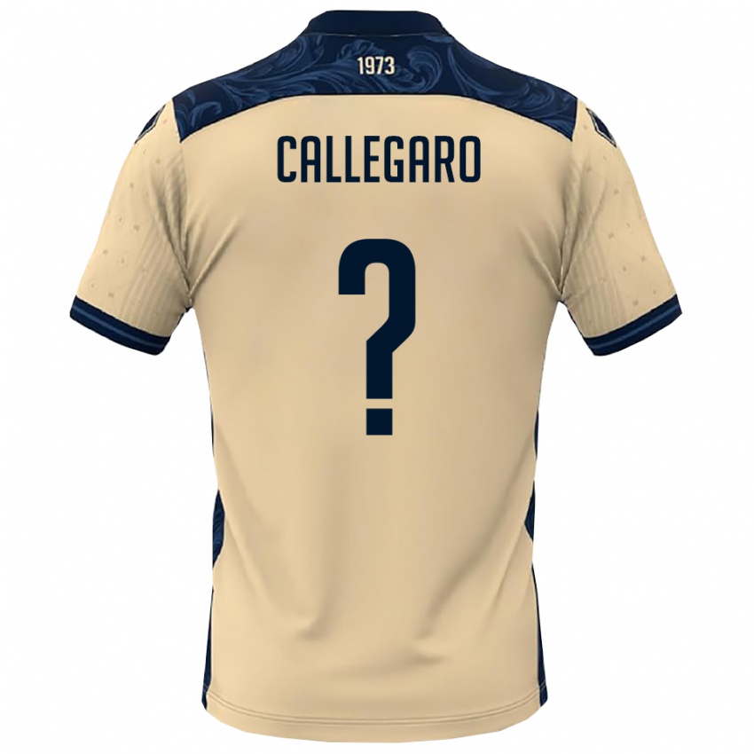 ילדים Riccardo Callegaro #0 לבן כחול נייבי הרחק ג'רזי 2025/26 חולצה קצרה