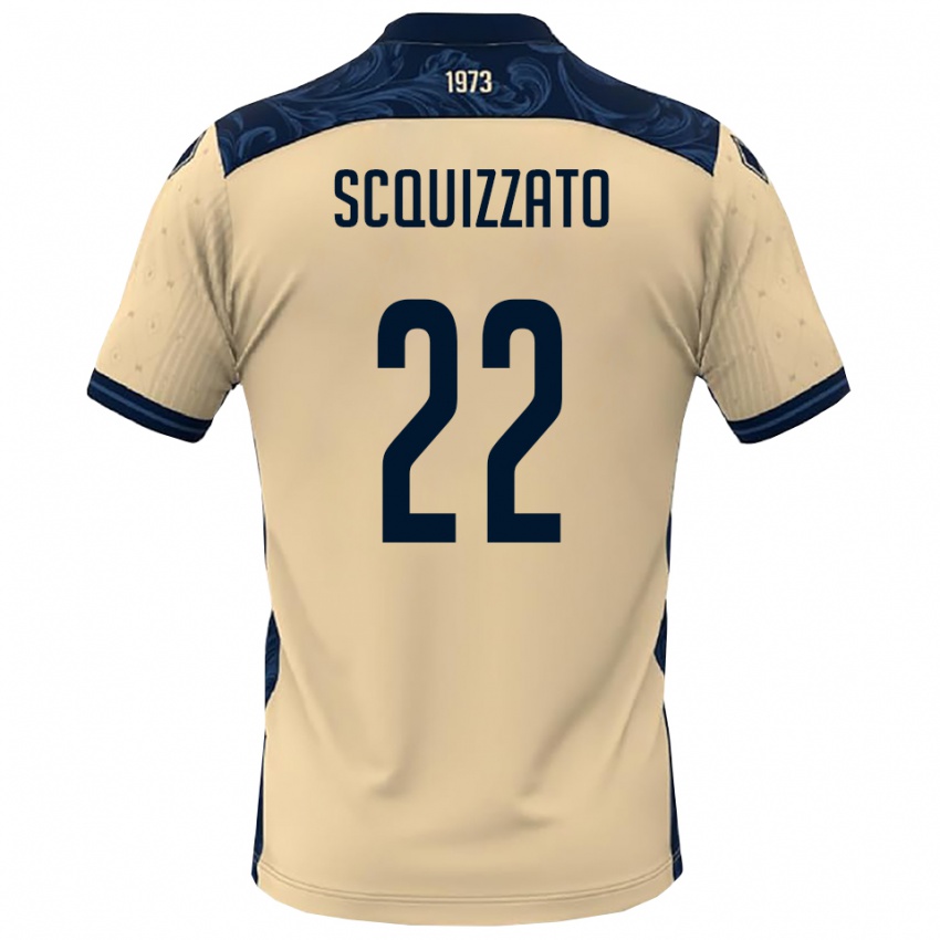 ילדים Edoardo Scquizzato #22 לבן כחול נייבי הרחק ג'רזי 2025/26 חולצה קצרה