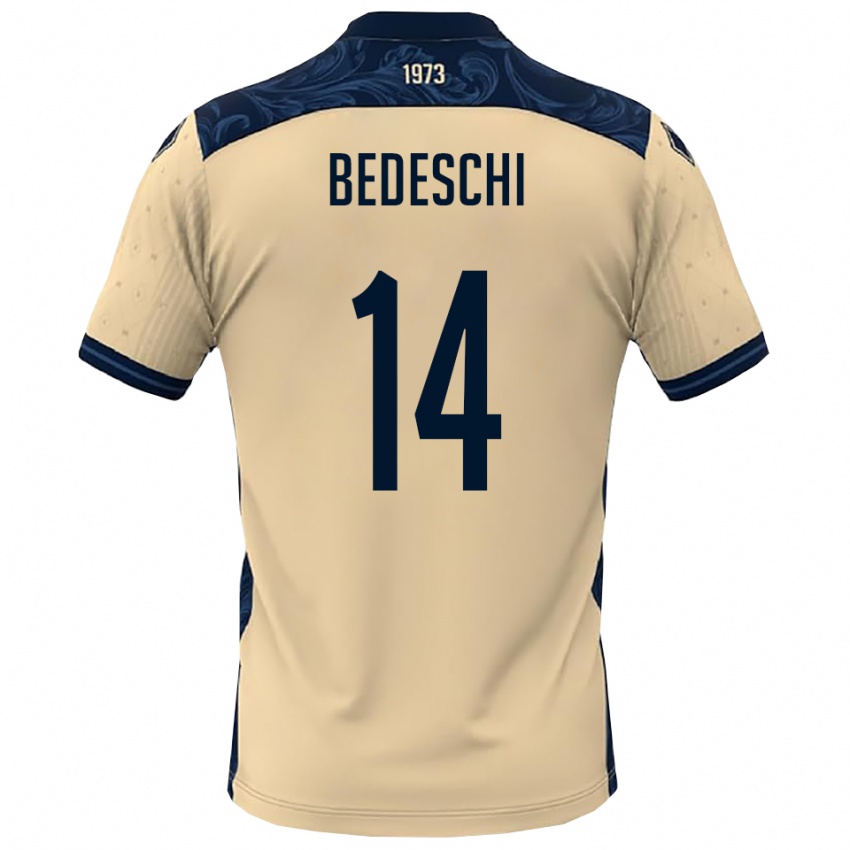 ילדים Davide Bedeschi #14 לבן כחול נייבי הרחק ג'רזי 2025/26 חולצה קצרה