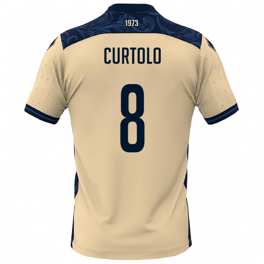 ילדים Gabriele Curtolo #8 לבן כחול נייבי הרחק ג'רזי 2025/26 חולצה קצרה