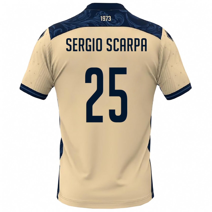 ילדים ניקולו סרג׳יו סקארפה #25 לבן כחול נייבי הרחק ג'רזי 2025/26 חולצה קצרה