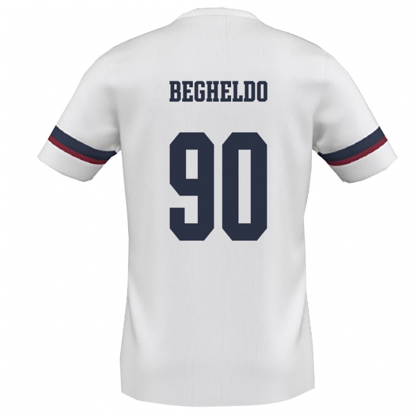 ילדים Gianmarco Begheldo #90 לבן אדום הרחק ג'רזי 2025/26 חולצה קצרה