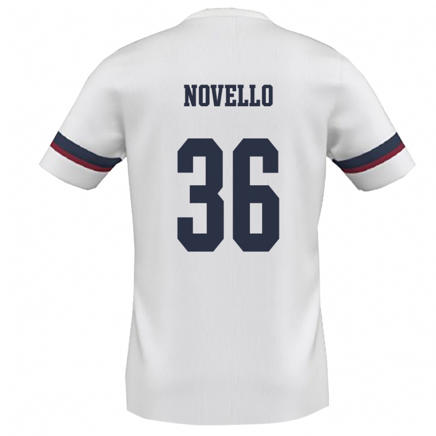 ילדים Jahce Novello #36 לבן אדום הרחק ג'רזי 2025/26 חולצה קצרה