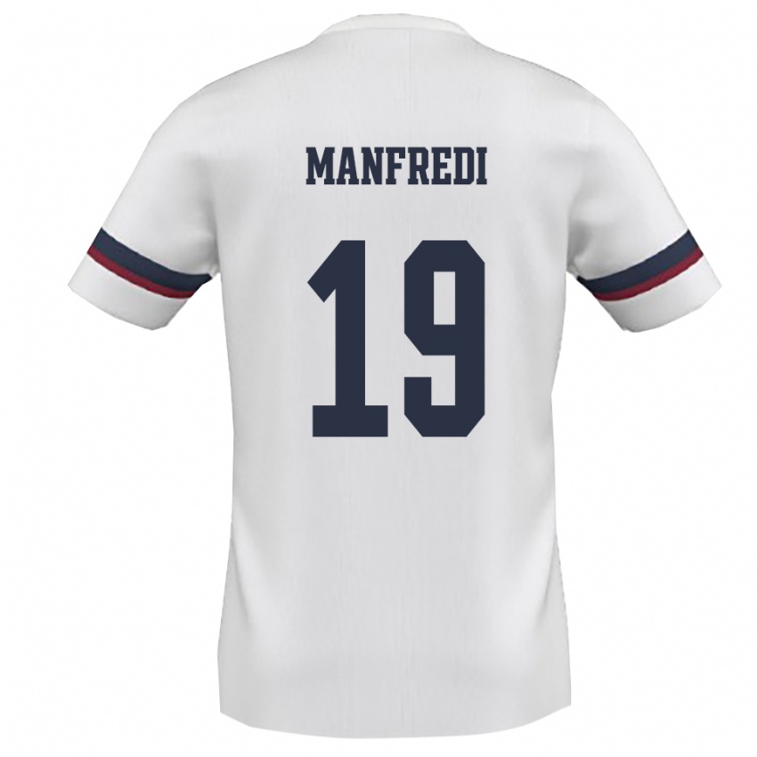 ילדים Antonio Manfredi #19 לבן אדום הרחק ג'רזי 2025/26 חולצה קצרה