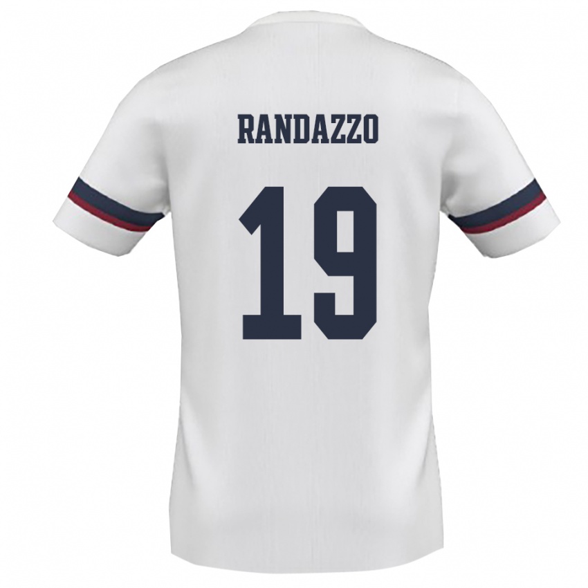 ילדים Alessandro Randazzo #19 לבן אדום הרחק ג'רזי 2025/26 חולצה קצרה